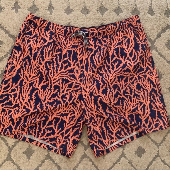 Peter Millar Orange and Blue Swim Trunks Relaxed Fit - Picture 2 of 14